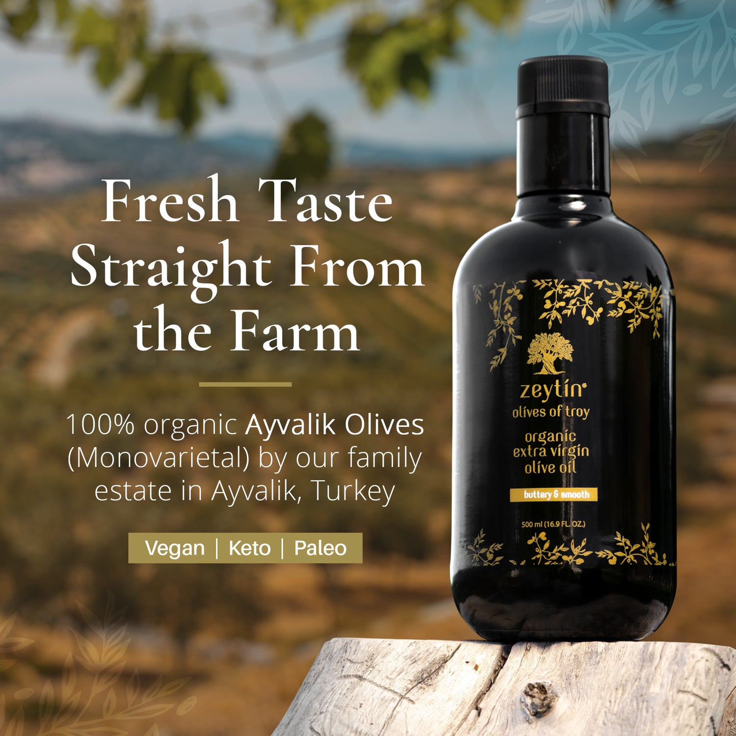 Organic Extra Virgin Olive Oil 500ml - Buttery & Smooth (Mild)