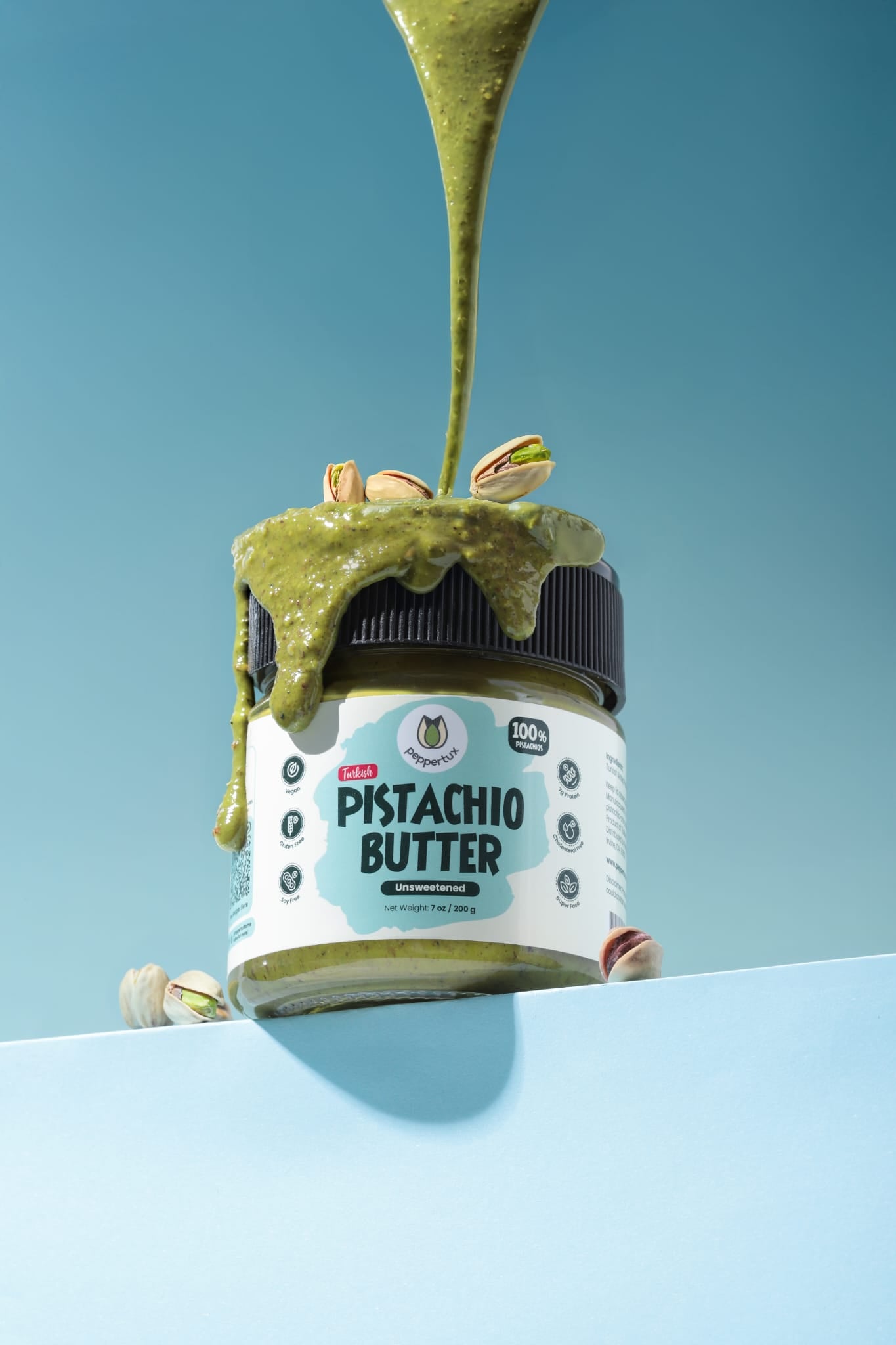 Peppertux Unsweetened Pistachio Butter