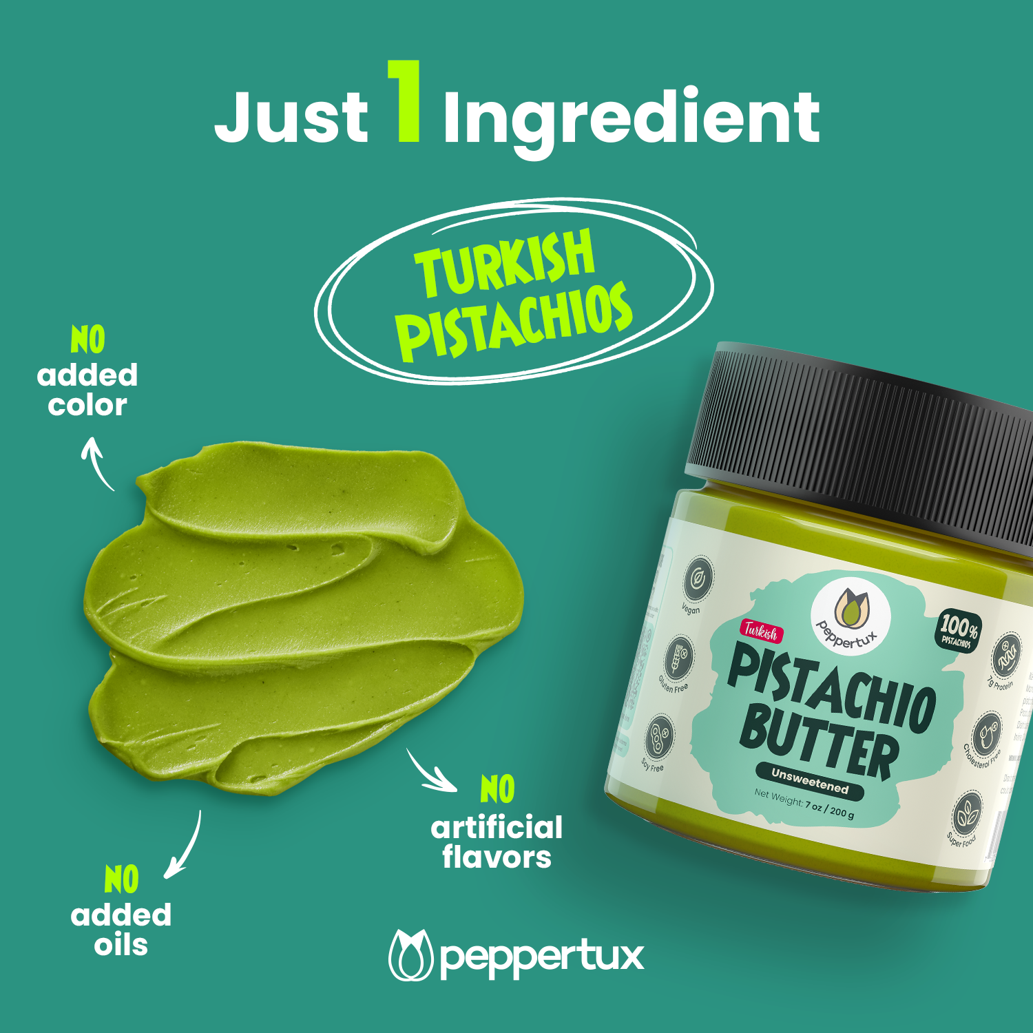 Pistachio Butter Tasting - 2 JARS (Unsweetened &amp; The Original)