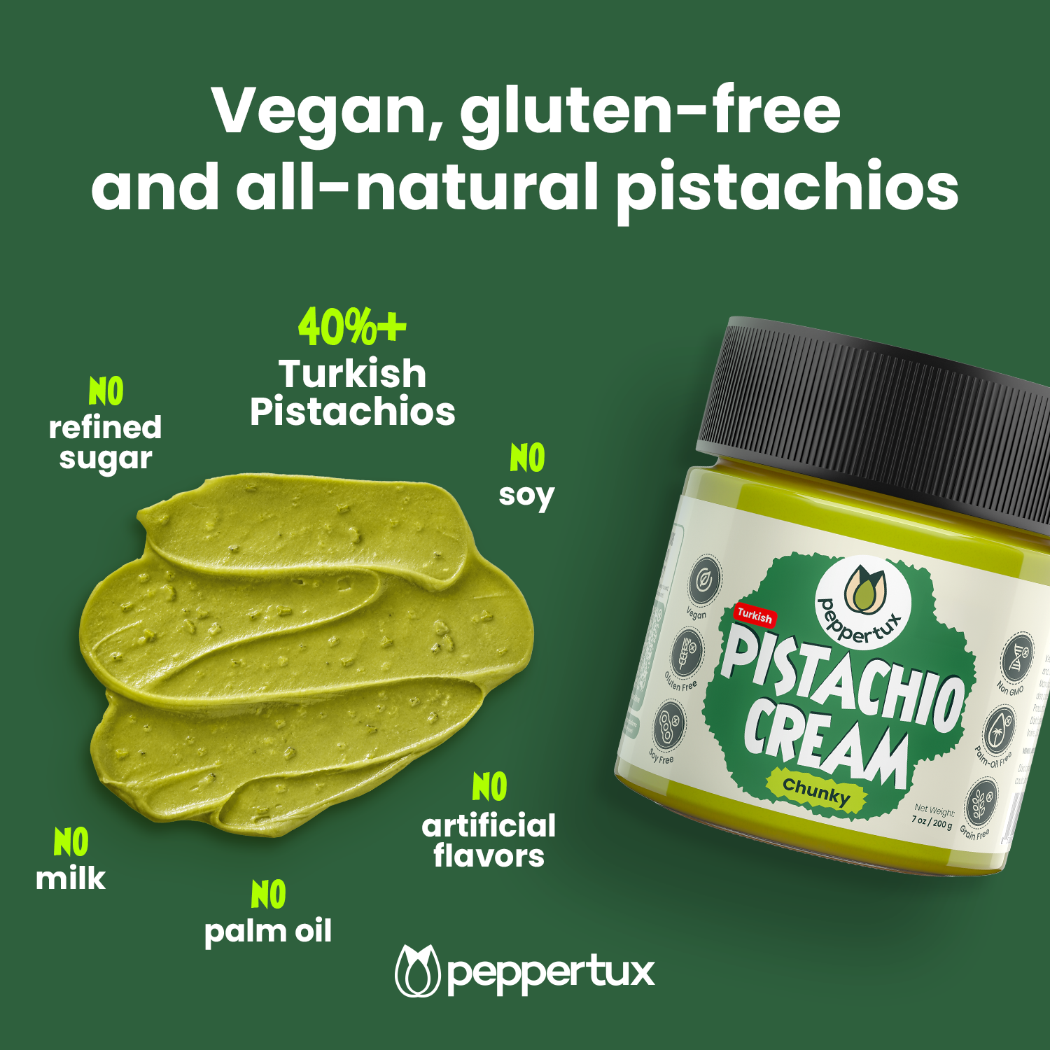 Peppertux Vegan Pistachio Cream - Best Pistachio Spread for Dubai