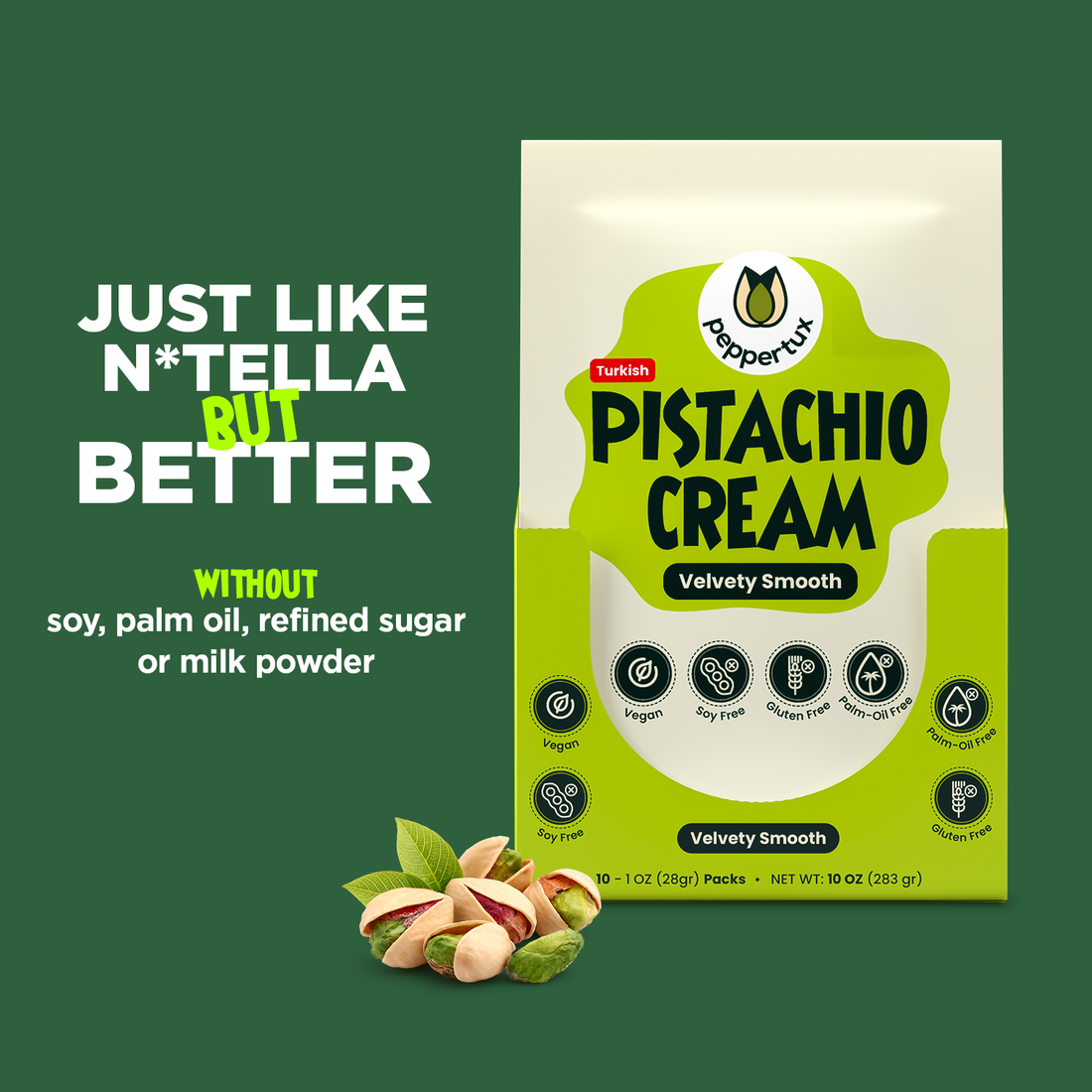 Vegan Pistachio Cream - Single Serve Pouches (10oz)