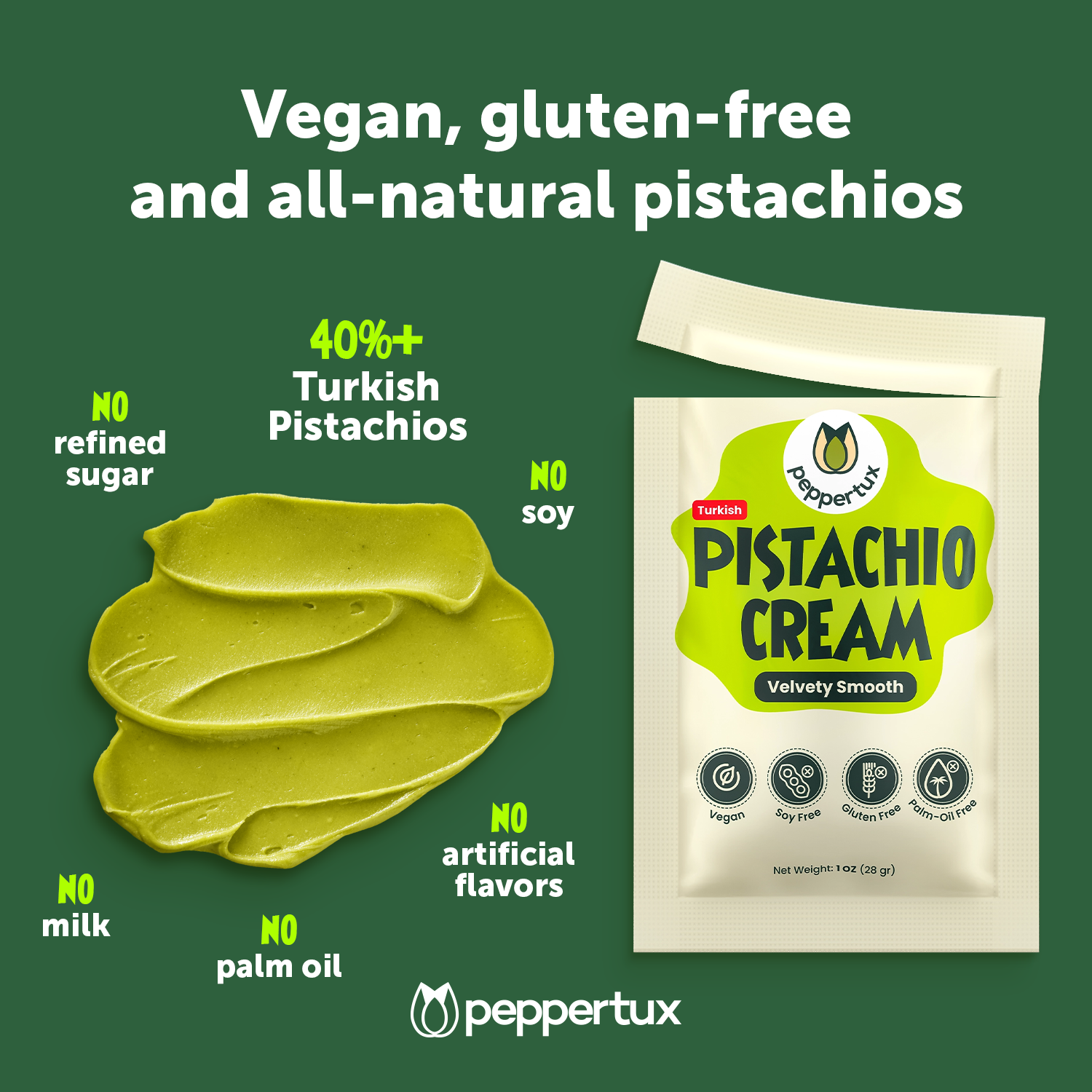 Vegan Pistachio Cream - Single Serve Pouches (10oz)
