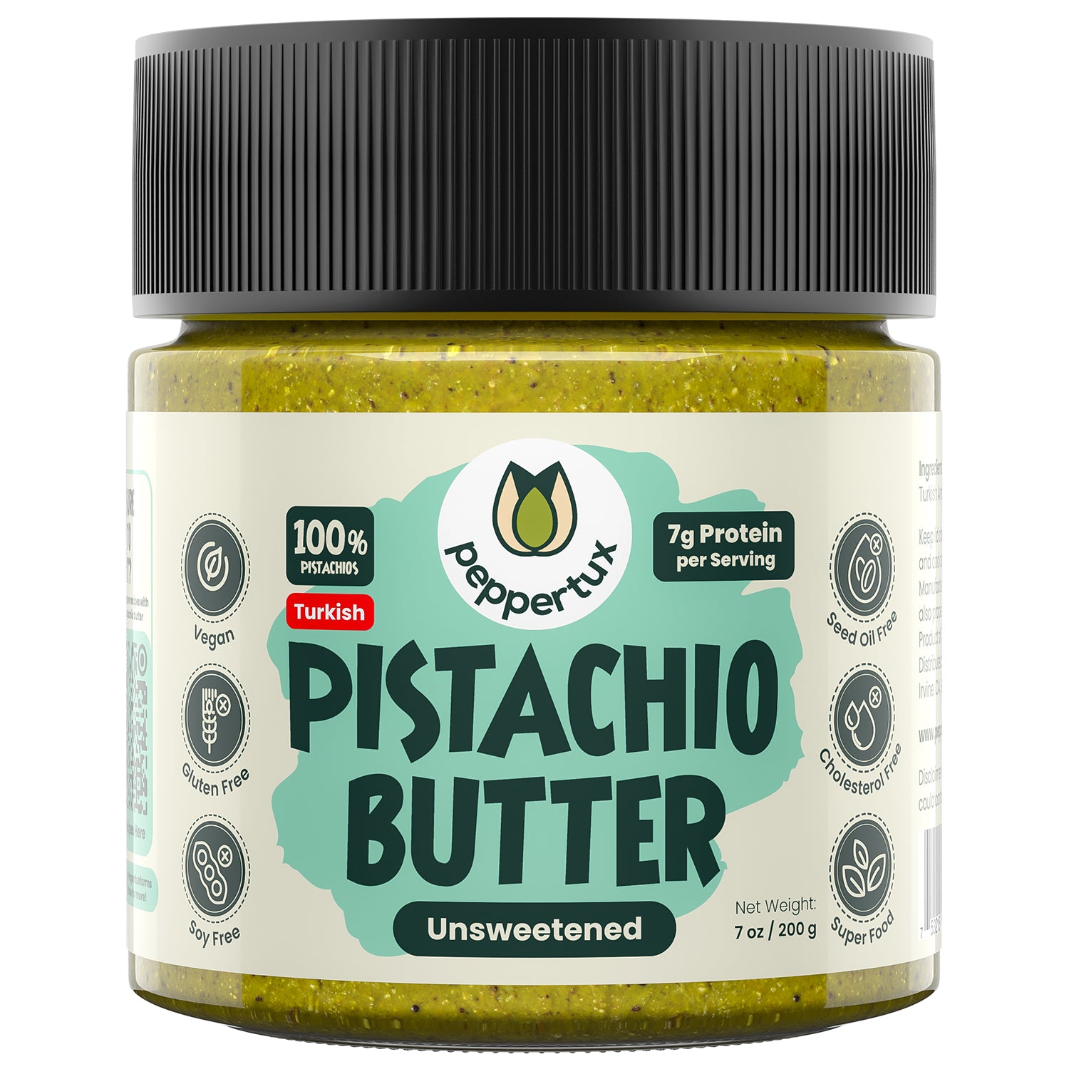 Peppertux Unsweetened Pistachio Butter