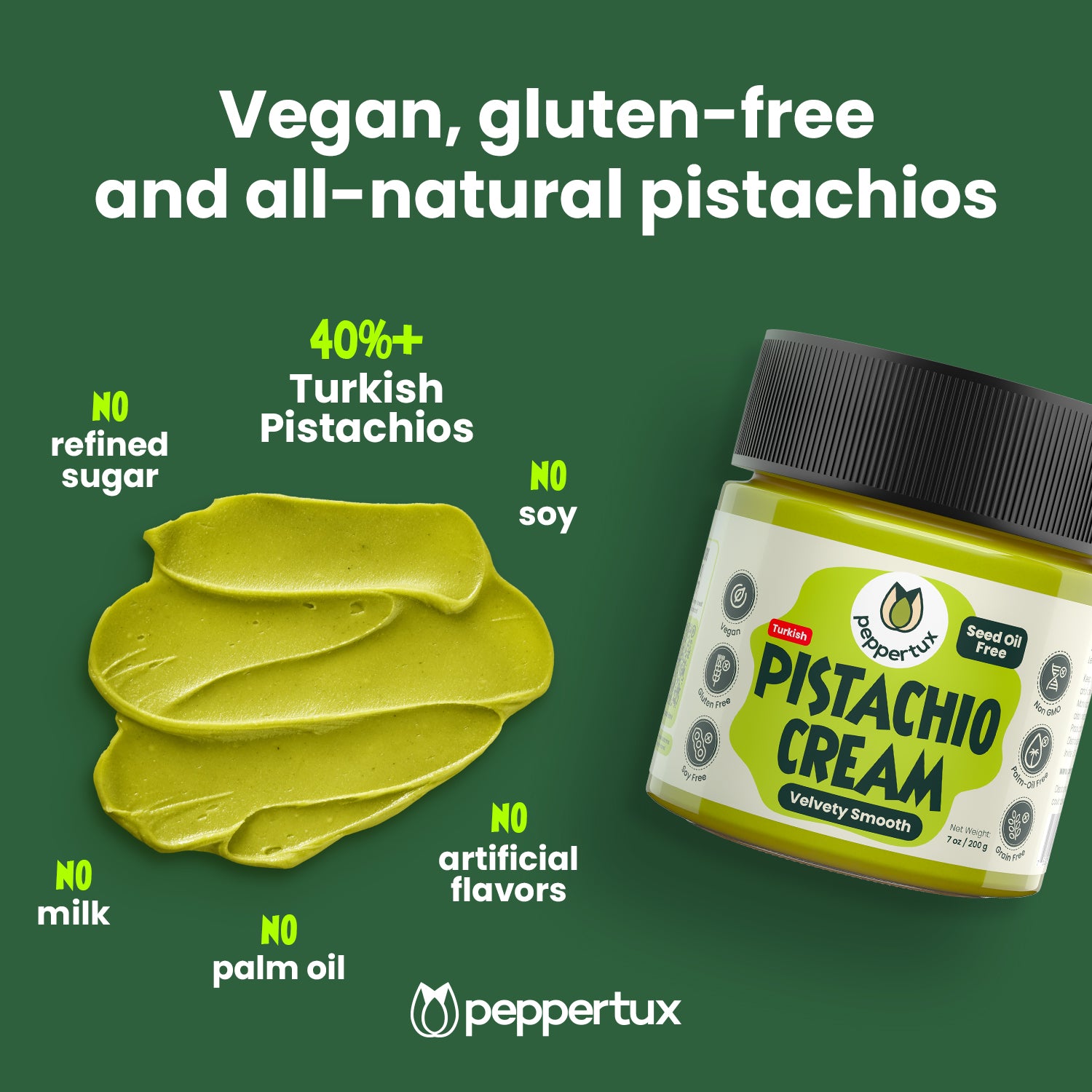 Peppertux Vegan Pistachio Cream - Best Pistachio Spread for Dubai