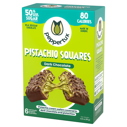 Pistachio Squares - Dreamy Pistachio Cream Wafer Covered in Dark Chocolate