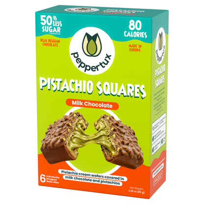 Pistachio Squares - Dreamy Pistachio Cream Wafer Covered in Milk Chocolate